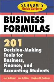 Cover of Schaum's quick guide to business formulas by Joel G. Siegel