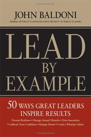 Cover of Lead by example by John Baldoni