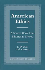 Cover of American ethics by Guy W. Stroh