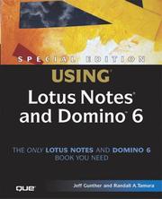 Front cover of Special edition using Lotus Notes and Domino 6 by Jeff Gunther