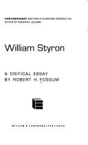 Cover of William Styron by Robert H. Fossum
