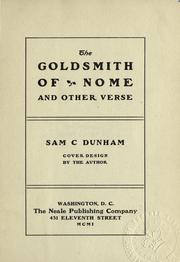 Front cover of The goldsmith of Nome, and other verse by Samuel Clarke Dunham