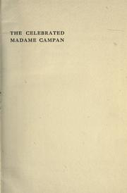 Front cover of The celebrated Madame Campan by Violette M. Montagu