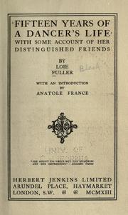 Cover of Fifteen years of a dancer's life by Loie Fuller