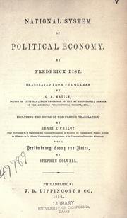 Front cover of Nationale System der politischen Oekonomie by List, Friedrich