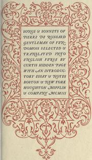 Front cover of Songs & sonnets of Pierre de Ronsard by Pierre de Ronsard