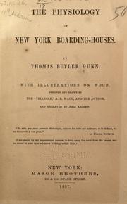 Front cover of The physiology of New York boarding-houses by Thomas Butler Gunn