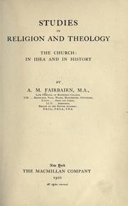 Cover of Studies in religion and theology by Andrew Martin Fairbairn