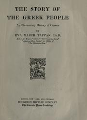 Front cover of The story of the Greek people by Eva March Tappan
