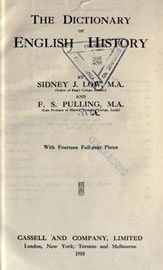 Front cover of The dictionary of English history by Low, Sidney Sir