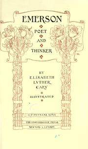 Front cover of Emerson, poet and thinker by Cary, Elisabeth Luther