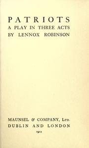 Cover of Patriots by Lennox Robinson