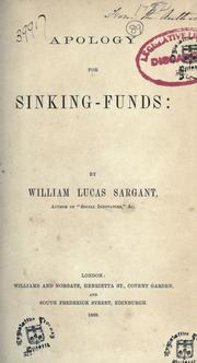 Front cover of Apology for sinking-funds by William Lucas Sargant