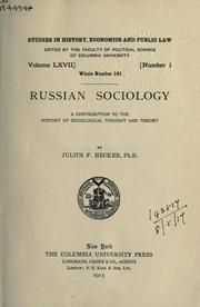 Cover of Russian sociology by Julius Friedrich Hecker