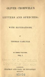 Front cover of Oliver Cromwell's letters and speeches by Oliver Cromwell