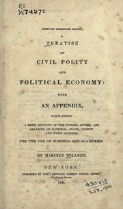 Front cover of A treatise on civil polity and political economy by Marcius Willson