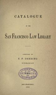 Cover of Catalogue by San Francisco Law Library.