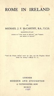 Front cover of Rome in Ireland by Michael J. F. McCarthy