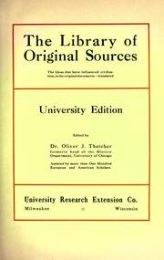 Front cover of The library of original sources by Oliver J. Thatcher