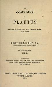 Cover of Plays by Titus Maccius Plautus
