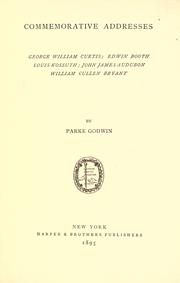 Cover of Commemorative addresses by Parke Godwin