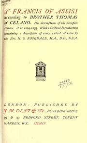 Front cover of St. Francis of Assisi by Thomas of Celano