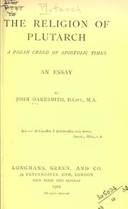Cover of The religion of Plutarch by John Oakesmith