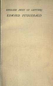 Cover of Edward Fitzgerald by Arthur Christopher Benson