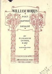 Cover of William Morris, poet, craftsman, socialist by Cary, Elisabeth Luther