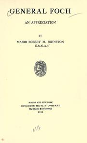Cover of General Foch by Robert Matteson Johnston
