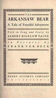 Cover of The Arkansaw bear by Albert Bigelow Paine