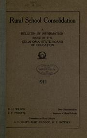 Front cover of Rural school consolidation by Oklahoma. State Board of Education.