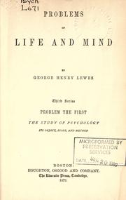 Front cover of Problems of life and mind by George Henry Lewes