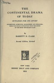 Cover of The continental drama of to-day by Barrett Harper Clark