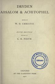 Cover of Absalom and Achitophel by John Dryden