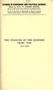Front cover of The financing of the hundred years' war, 1337-1360 by Schuyler Baldwin Terry