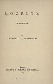 Cover of Locrine by Algernon Charles Swinburne