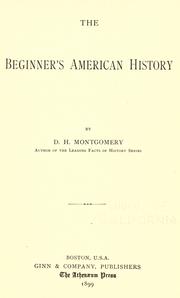 Front cover of The beginner's American history by David Henry Montgomery