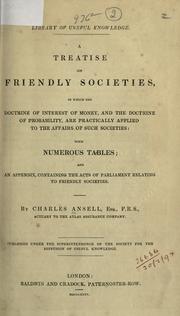 Front cover of A treatise on friendly societies by Charles Ansell