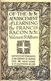 Front cover of Advancement of learning ; Novum organum ; New Atlantis by Francis Bacon
