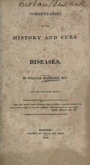 Cover of Commentarii de morborum historia et curatione by William Heberden
