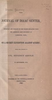 Front cover of The journal of Isaac Senter by Isaac Senter