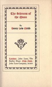 Front cover of The silences of the moon by Henry Law Webb