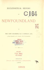 Front cover of Ecclesiastical history of Newfoundland by M. F. Howley