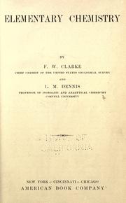 Front cover of Elementary chemistry by Frank Wigglesworth Clarke