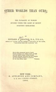 Cover of Other worlds than ours by Richard A. Proctor