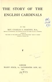 Front cover of The story of the English cardinals by Charles Stuteville Isaacson