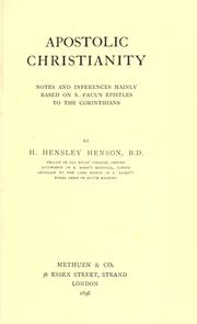 Front cover of Apostolic Christianity by Hensley Henson