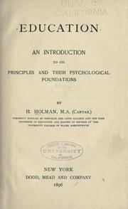 Cover of Education by Henry Holman