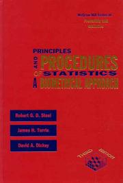 Front cover of Principles and procedures of statistics by Robert George Douglas Steel